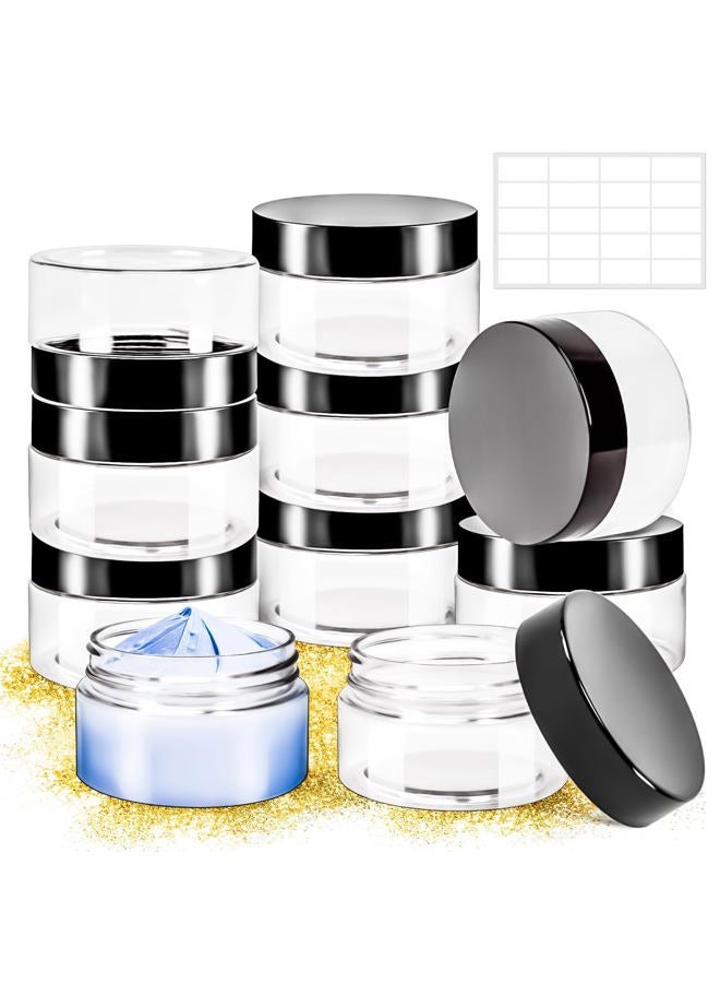 MotBach 10 Pack 4oz Plastic Jars with Lids, 120ml Round Clear Cosmetic Containers Makeup Jars,Travel Size Containers Jar for Lotion Cream Eyeshadow Sample Ointment Salve Balm Powder Travel Storage - Image 1