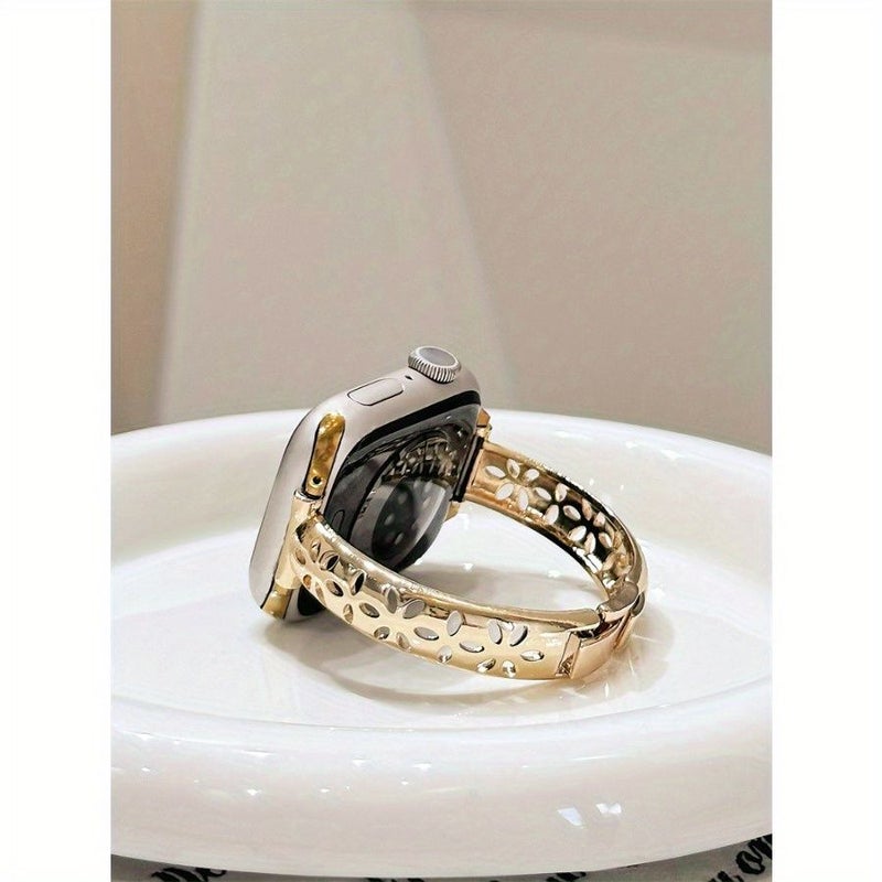 Stylish Handmade Watch Band Hollow Petal Design Black 42mm 44mm 45mm 49mm - Image 3