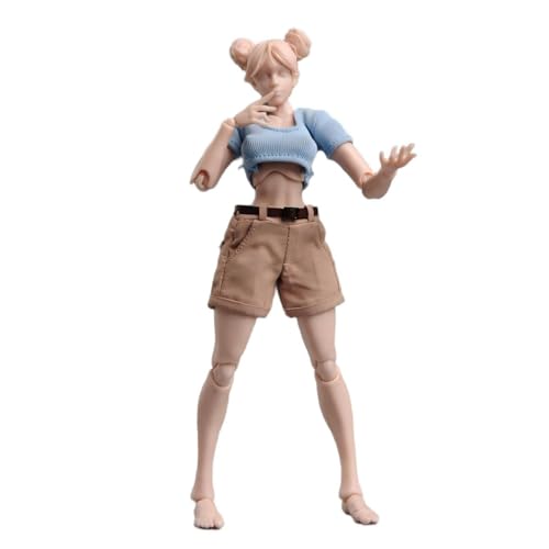 Fremego 112 Scale Female Action Figure6inch Super Flexible Girl Body Figure Doll with Head Sculpt Replaceable Chest and Legs Accessories Collection Pale Skin - Image 1