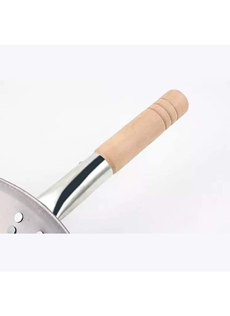 AS A S 16 Inches Light Weight BUT Heavy Duty Purpose Based Wooden Handle Iron Kadhai Chinese Wok for Ideal Use in Hotels Restaurants Cafes Pubs Cloud Kitchens Catering Size 16 inch 39cm  - Image 2
