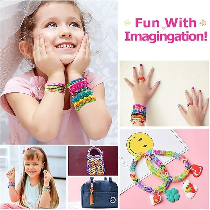 STRBOXONG 32 COLORS LOOM BANDS BRACELET MAKING KIT, 2500+ RUBBER BANDS, LETTER & BEADS,LOOM BOARD, CROCHET HOOKS, SLINGSHOTS &S-BUCKLES, DIY JEWELRY & COMPLETE CRAFT SET OF BRACELET KIT - Image 5