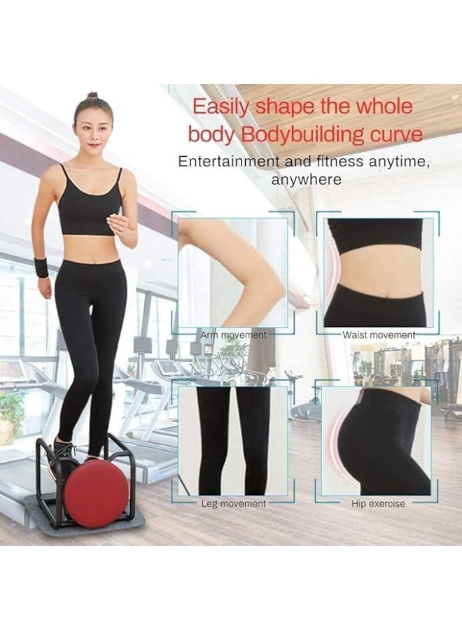 Mini Stepper Exercise Machine with LCD Monitor, Hydraulic Drive System, Non-slip Pedals, Black and Red - Image 5