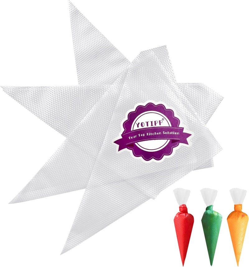 YOTIPP Thickened 100pcs/set Disposable Pastry Bag Icing Piping Bag Cake Cupcake Decorating Bags (12inch Thickened) - Image 1