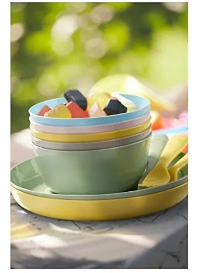 أيكيا مجموعة أطباق بلاستيك ملونة مسطحة – 4 قطع متعددة الألوان، خفيفة وآمنة للاستخدام اليومي - Image 2