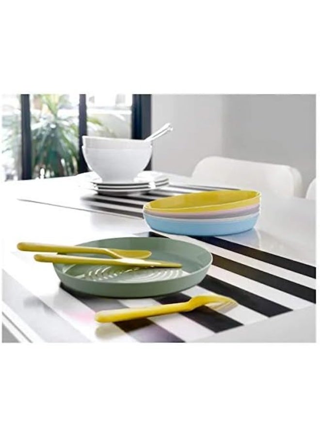 أيكيا مجموعة أطباق بلاستيك ملونة مسطحة – 4 قطع متعددة الألوان، خفيفة وآمنة للاستخدام اليومي - Image 4