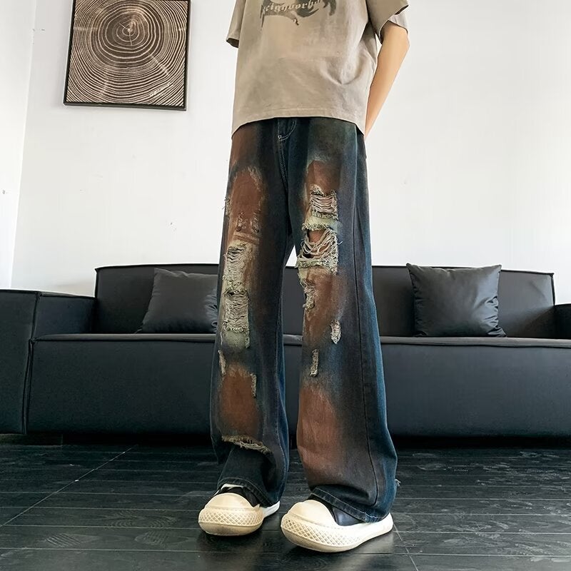 Unisex Classic Denim Jeans Loose Fit Daily Outdoor Wear - Image 4