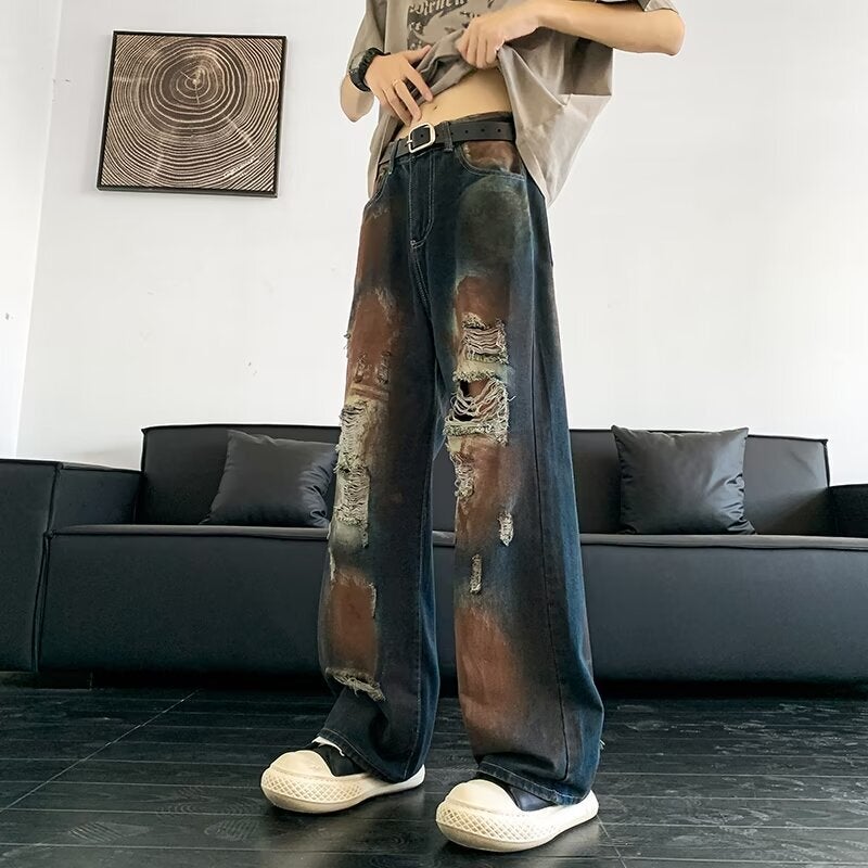 Unisex Classic Denim Jeans Loose Fit Daily Outdoor Wear - Image 2