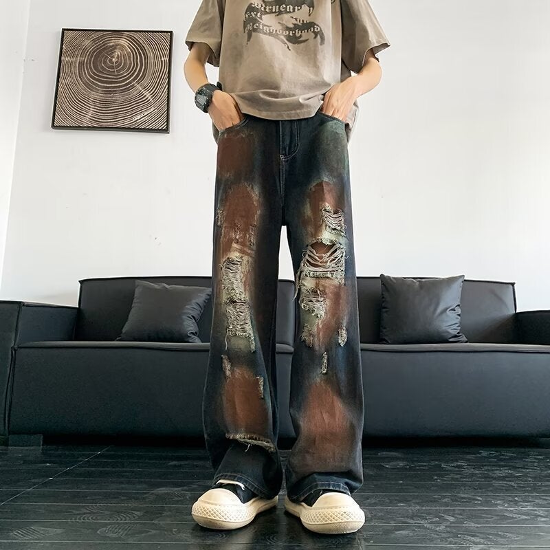 Unisex Classic Denim Jeans Loose Fit Daily Outdoor Wear - Image 3