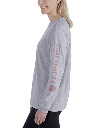 Carhartt Womens Dearborn Loose LS Logo TShirt Heather Gray XLarge - Image 3