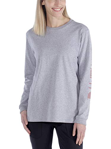 Carhartt Womens Dearborn Loose LS Logo TShirt Heather Gray XLarge - Image 1