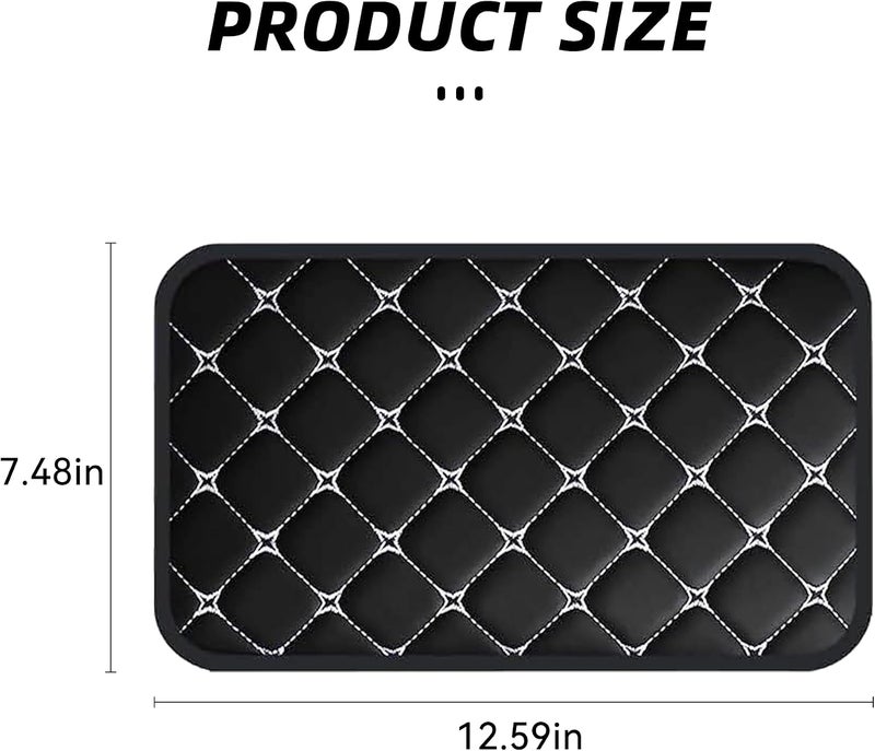 Couslcd Car Center Console Cushion Pad, Universal PU Leather Waterproof Car Armrest Protection Cover, Comfortable Universal Car Interior Decor Accessories for SUV, Sedan, Truck (Black/White) - Image 2