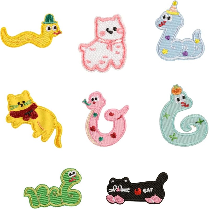8 قطع تطبيقات حديدية صغيرة لقطط الكرتون مطرزة للخياطة - Image 4