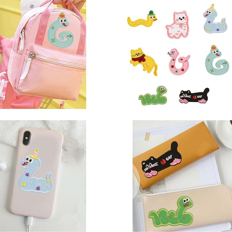 8 قطع تطبيقات حديدية صغيرة لقطط الكرتون مطرزة للخياطة - Image 2