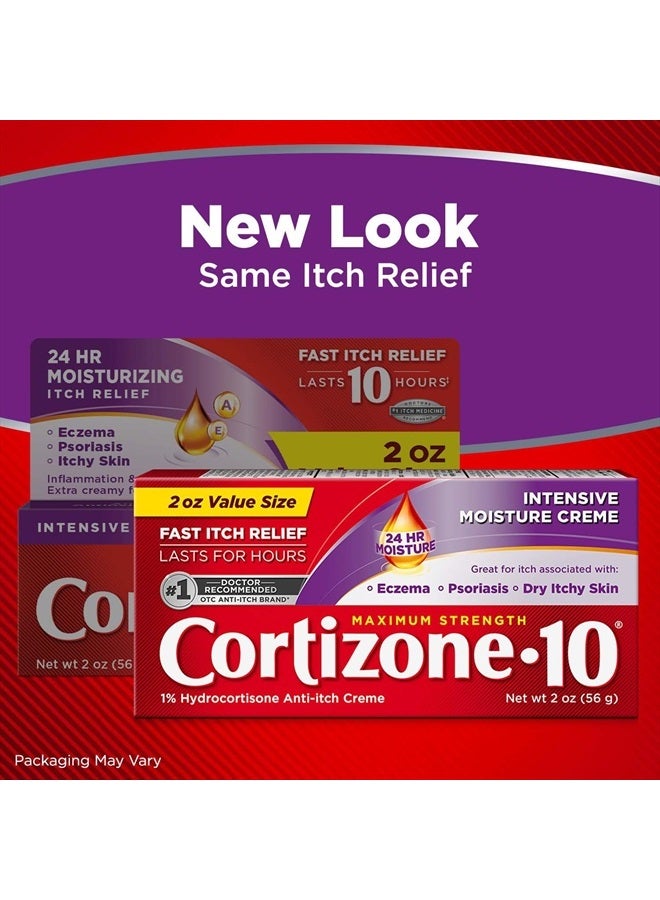 Cortizone 10 Maximum Strength Intensive Moisture Anti-Itch Cream, 1% Hydrocortisone, 2 oz. - Image 2