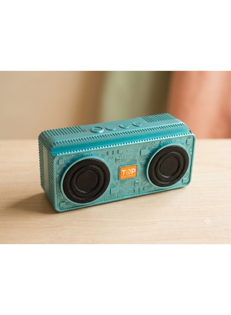TOP T301 Portable Bluetooth Speaker with Powerful Bass, 10W, USB, AUX, and TF Card Connectivity – Wireless Hi-Fi Speaker - Image 5