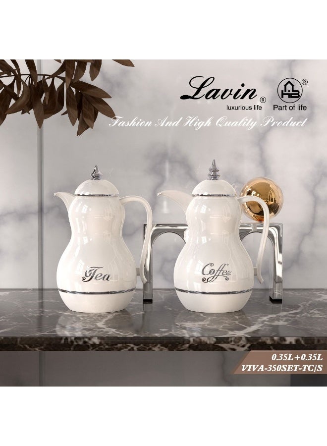 Lavin Arabic Dalla & Flask 2pc set of 350ml+350ml/Glass Inner/Thermos/Luxury Arabic coffee&tea/ Premium heat retention