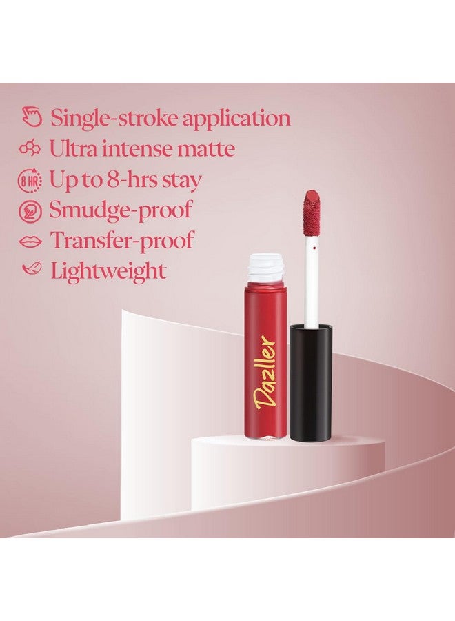 DAZLLER Lip Colour Lipstick Combo Pack Of 6|Vibrant Matte Liquid Lipstick For Women|Long Stay|Smudge-Proof|Non-Transfer|Pink Punch|21.6G - Image 3