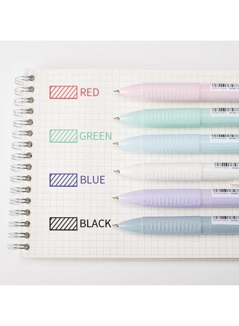 Ballpoint Pen 6Pcs 4Color 0.5 4-in-1 Colored Pens Fine Point Retractable Ballpoint Gift Pens for School and Office Macaron Medium Oil Pen Ballpoint Pen Student Girl Signature Pen - Image 2