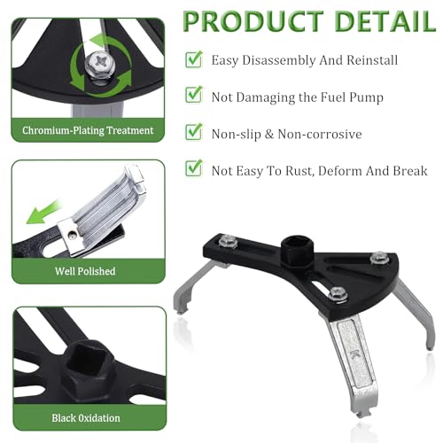 vvag Universal Fuel Pump Removal Tool Adjustable Fuel Tank Lock Ring Tool With 1 Lock Ring Spanner Adjustable 531 to 717 Car Fuel Tank Lid Removal Tool Kit for Most Automotive Fuel Pump Locking Ring - Image 5