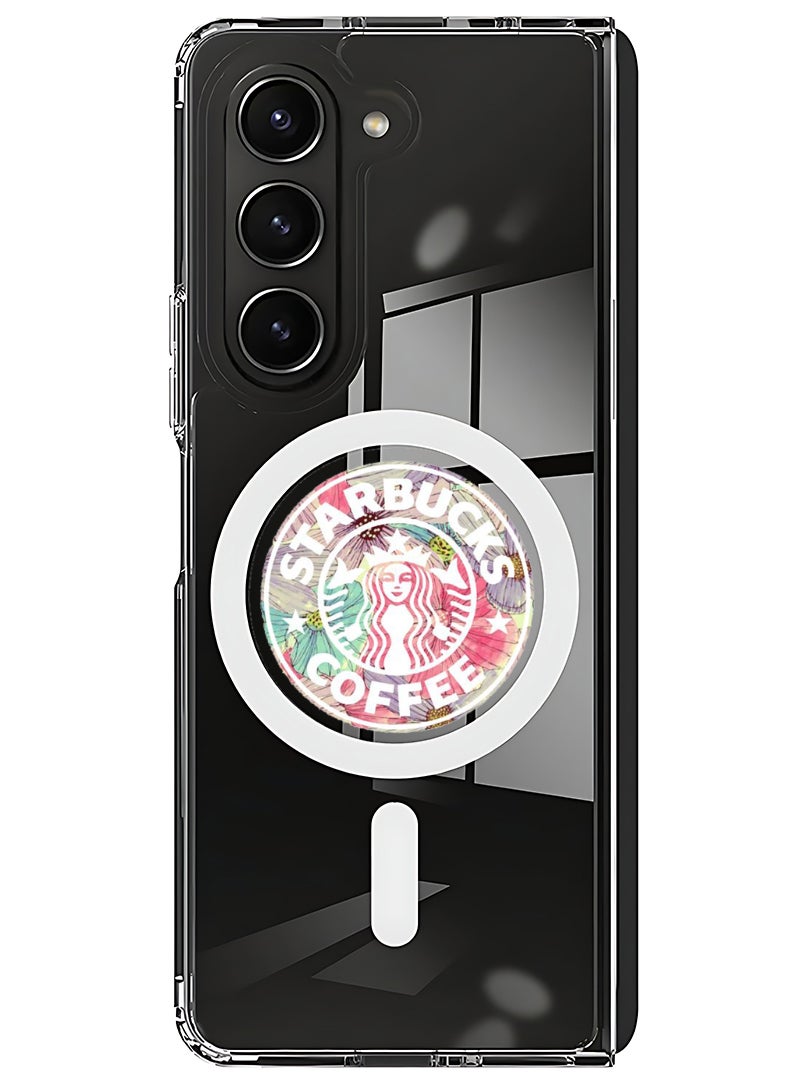 Theodor Magnetic Case for Samsung Galaxy Z Fold 6 Compatible with MagSafe Wireless Charging, Shockproof Phone Bumper Cover Starbuck Colorful - Image 1