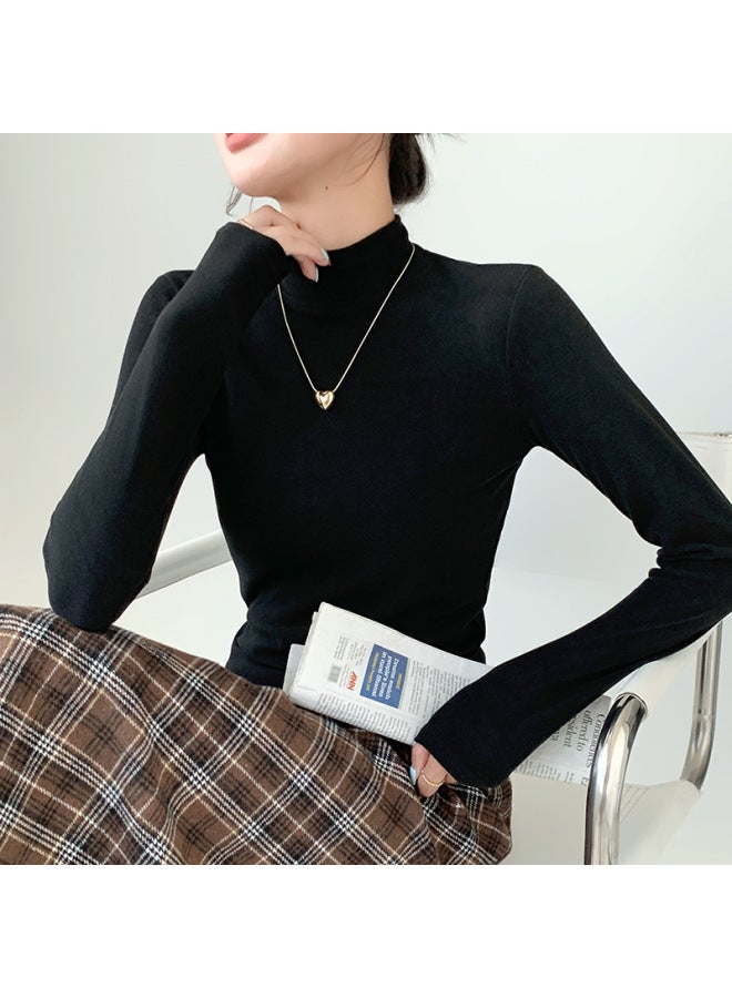 H251 Half Turtleneck Bottoming Shirt, Slim Fit, Western Style Autumn And Winter New Style, Long-sleeved T-shirt Top