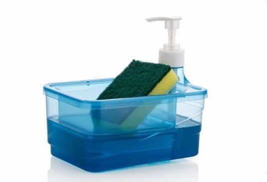 DEEDECORWAVE 2-in-1 Liquid Soap Dispenser with Pump & Sponge Holder 1000ml Large Capacity Manual Sink Dishwashing Soap Dispenser Durable Plastic with Ergonomic Pump Kitchen & Bathroom Essential - Image 5