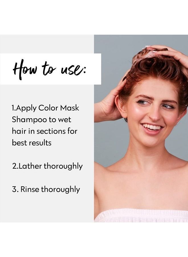 Color Mask Shampoo - Sulfate Free Toning Red Shampoo for Red Hair - Color Depositing Red Shampoo, VEGAN, 8.45 Fl Oz (Red)