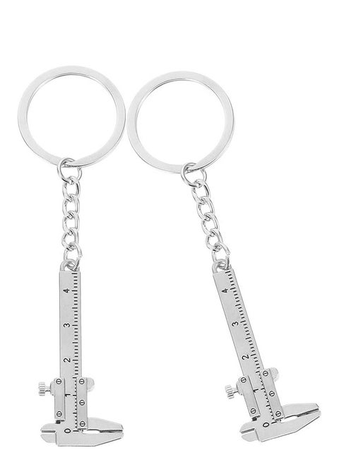 2 Pcs Calipers Carabiner for Keys Couple Keychains Micrometer Measuring Too Caliper Scale Tool Keychain Mini Keychain Cool Keychains Tool Key Ring Cute Key Chain Vernier Ruler