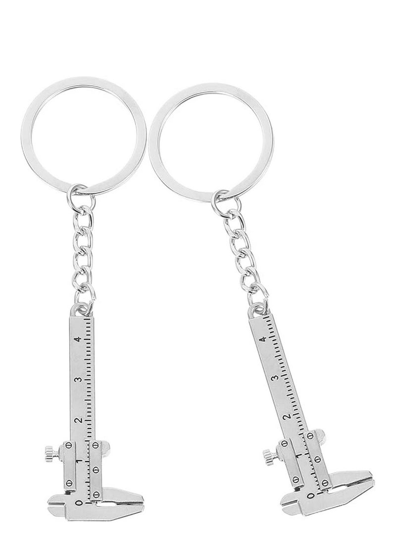 Generic 2 Pcs Calipers Carabiner for Keys Couple Keychains Micrometer Measuring Too Caliper Scale Tool Keychain Mini Keychain Cool Keychains Tool Key Ring Cute Key Chain Vernier Ruler  - Image 1