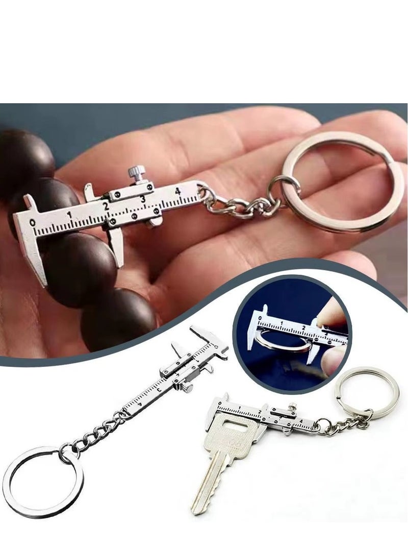 Generic - 2 Pcs Calipers Carabiner for Keys Couple Keychains Micrometer Measuring Too Caliper Scale Tool Keychain Mini Keychain Cool Keychains Tool Key Ring Cute Key Chain Vernier Ruler - Image 1