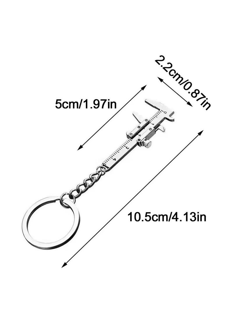 Generic - 2 Pcs Calipers Carabiner for Keys Couple Keychains Micrometer Measuring Too Caliper Scale Tool Keychain Mini Keychain Cool Keychains Tool Key Ring Cute Key Chain Vernier Ruler - Image 1