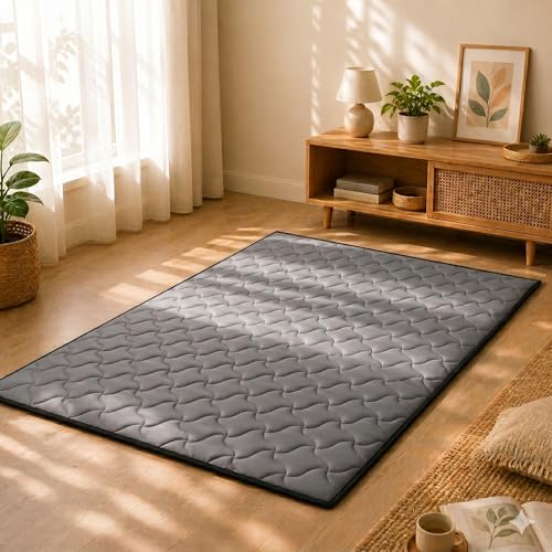 Rhythm 3 Layer 1 Inch Foldable Mattress | Portable Lightweight Foam Bed | Comfortable Floor Sleeping Mat | Space Saving Design | Guest Bed Travel Camping Home Use | Grey 72x36x1 - Image 1