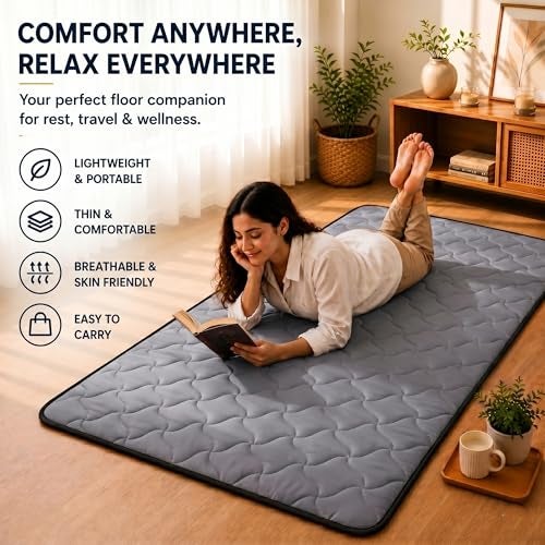 Rhythm 3 Layer 1 Inch Foldable Mattress | Portable Lightweight Foam Bed | Comfortable Floor Sleeping Mat | Space Saving Design | Guest Bed Travel Camping Home Use | Grey 72x36x1 - Image 2