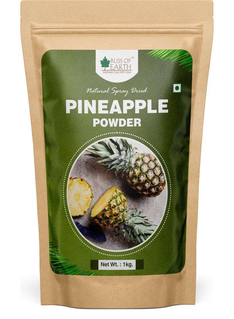 BLISS OF EARTH Pineapple Powder Natural Spray Dried Great for Juices Jams Cake Ice Cream & Energy Drinks 1kg