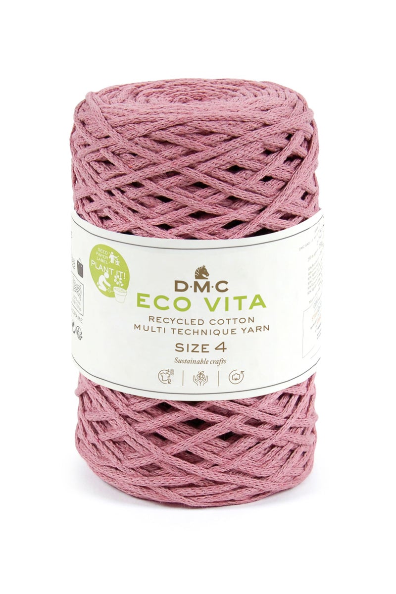DMC Eco Vita 4 Pink Crochet Knitting Macrame Yarn 250g