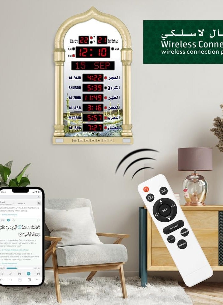 Azan Clock with Remote Control, LED Muslim Prayer Clock, Azan Wall Clock, Read Home/Office/Mosque Digital Azan Clock, Home Decor, Ramadan Eid Gifts  - Image 3