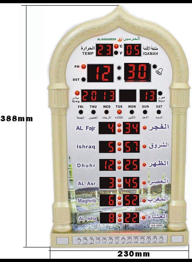 Azan Clock with Remote Control, LED Muslim Prayer Clock, Azan Wall Clock, Read Home/Office/Mosque Digital Azan Clock, Home Decor, Ramadan Eid Gifts  - Image 4
