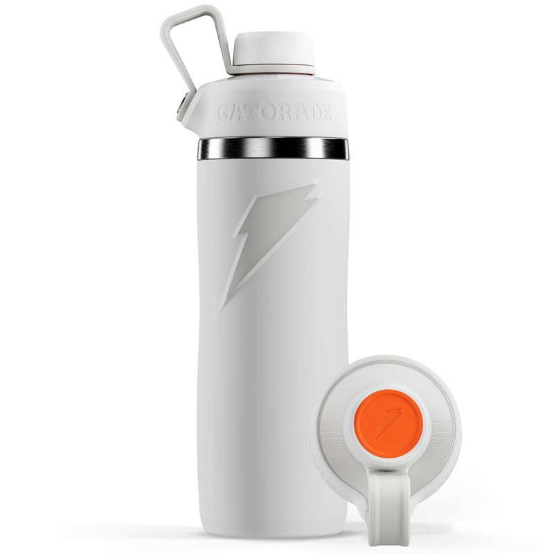 Gatorade 'Overtime' 22oz Stainless Steel Water Bottle  Twist Cap  White - Image 1