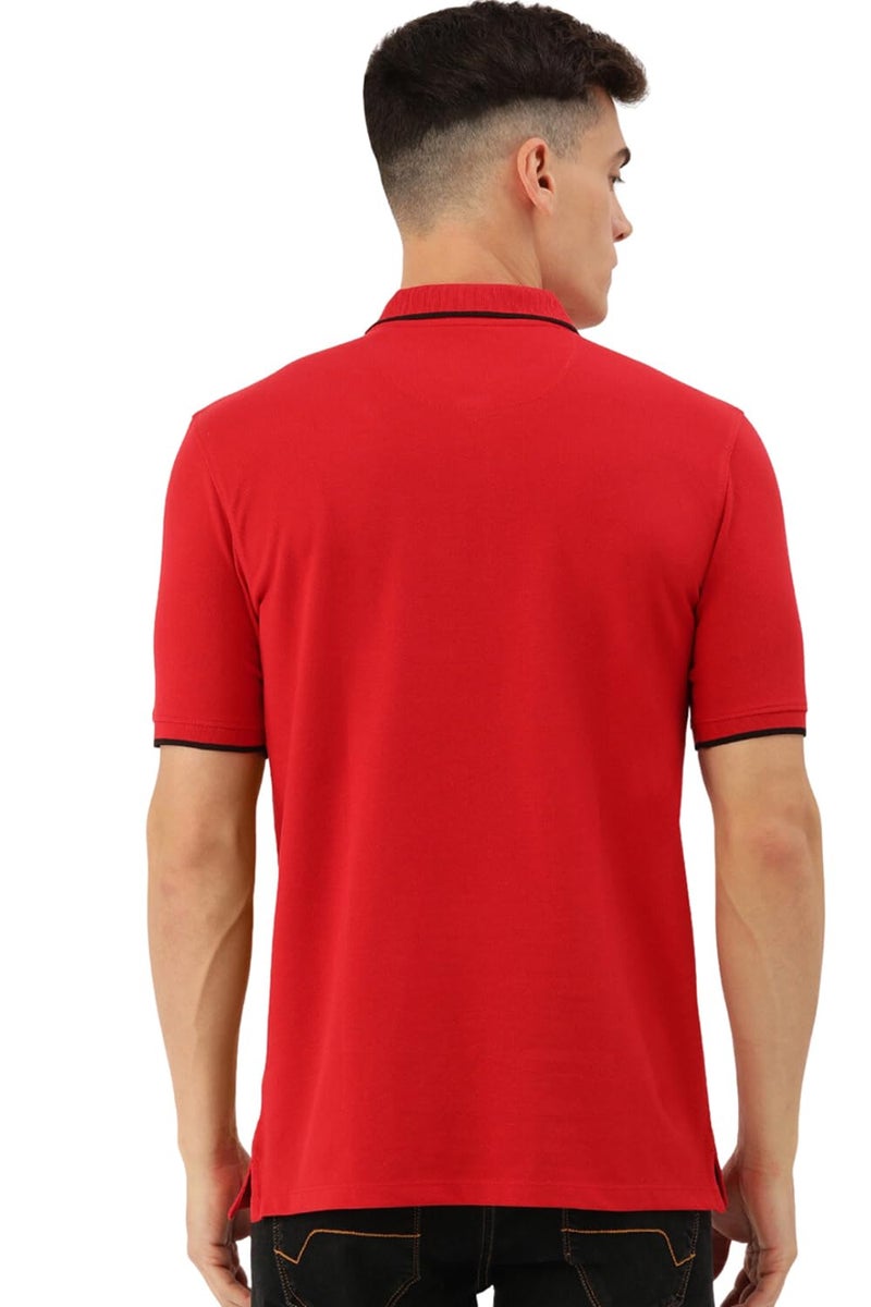 Peter England Men's Snug Fit Solid Polo T-Shirt with Coloured Collar Tipping| Cotton Rich| Premium Pique Weave - Image 5