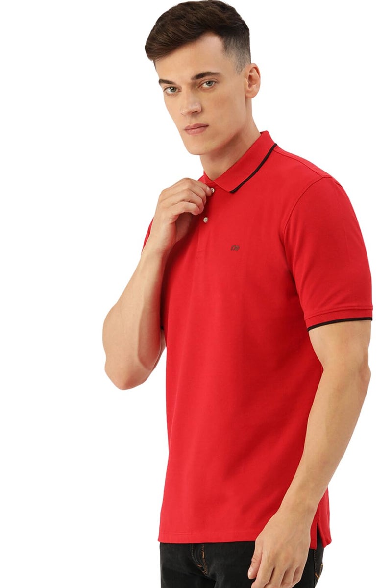 Peter England Men's Snug Fit Solid Polo T-Shirt with Coloured Collar Tipping| Cotton Rich| Premium Pique Weave - Image 4