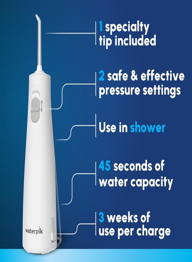 Waterpik Cordless 1100 Rechargeable Portable Water Flosser for Teeth Cleaning and Flossing, Travel, Braces Care, Healthier Gums, Waterproof for Shower, ADA Accepted, WF-30CD White, Packaging May Vary - Image 2
