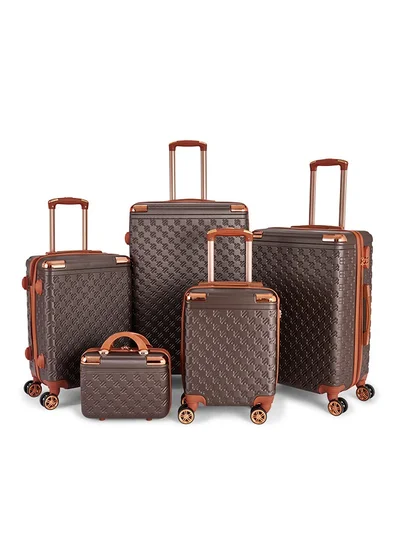 LIMRA Luggage set 5 pieces travel Bags with a distinctive design from limra Brown