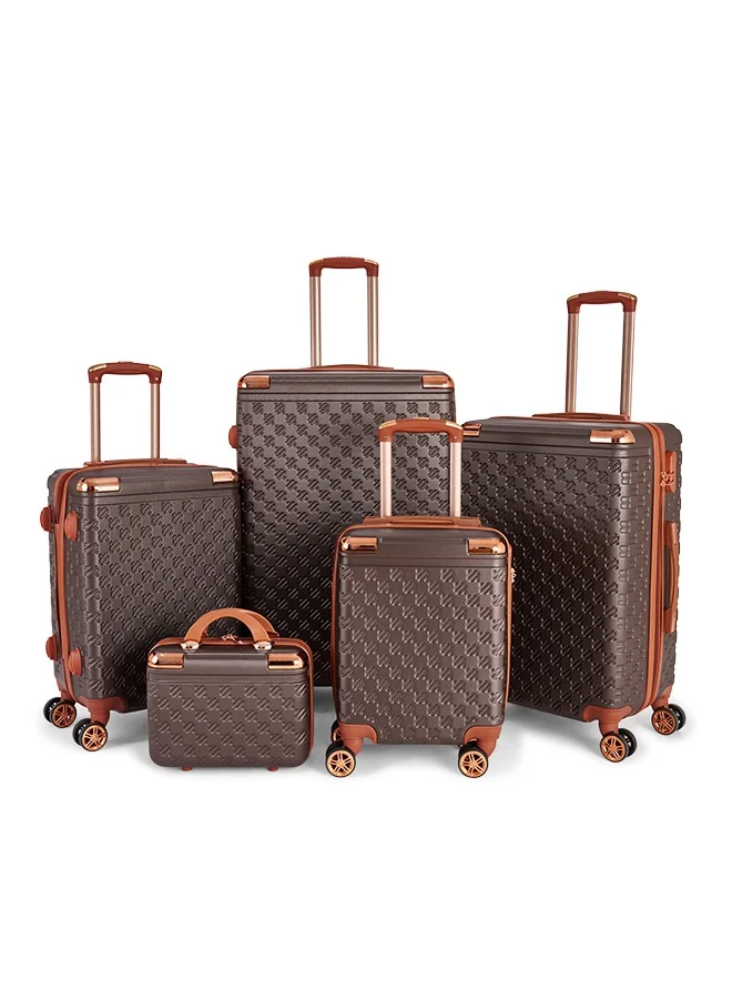 LIMRA Luggage set 5 pieces travel Bags with a distinctive design from limra Brown