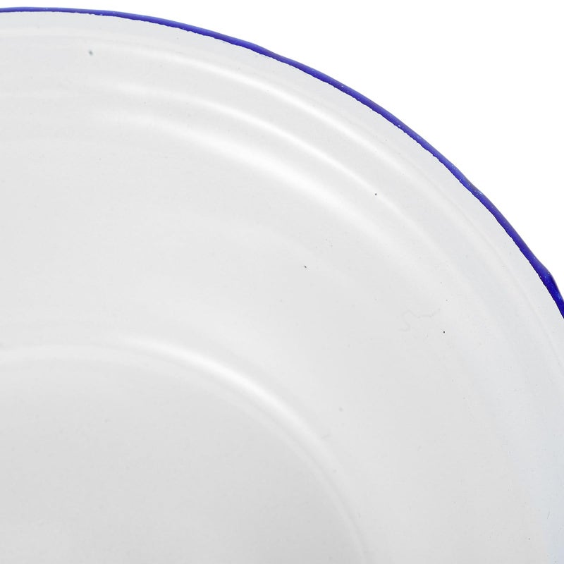 Retro Enamel Bowls 16cm White Vintage Kitchen Soup Containers Storage Dishware - Image 4