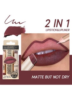 Ushas Matte Lips，2 in 1 Waterproof Lipstick and Lip Liner Combo Set - Long Lasting Matte Lipstick Pen with Liner Set Makeup Kit #S6  - Image 4