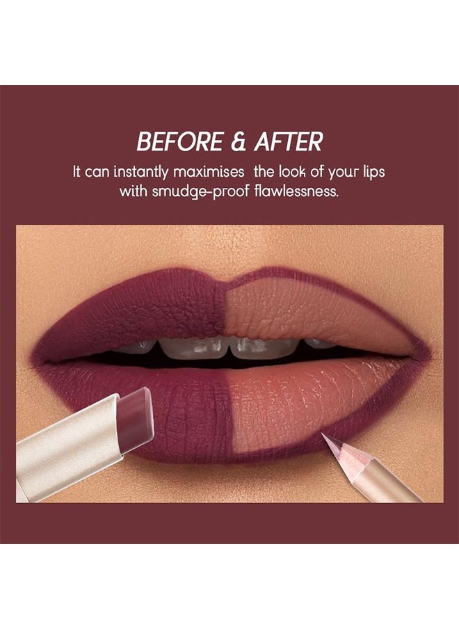 Ushas - Matte Lips，2 in 1 Waterproof Lipstick and Lip Liner Combo Set - Long Lasting Matte Lipstick Pen with Liner Set Makeup Kit #S6 - Image 1