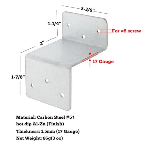 GBGS 10 Pcs Z Brackets,Length 2",Double Angle Clip Bracket for Wood Shelves Fixing - Image 2