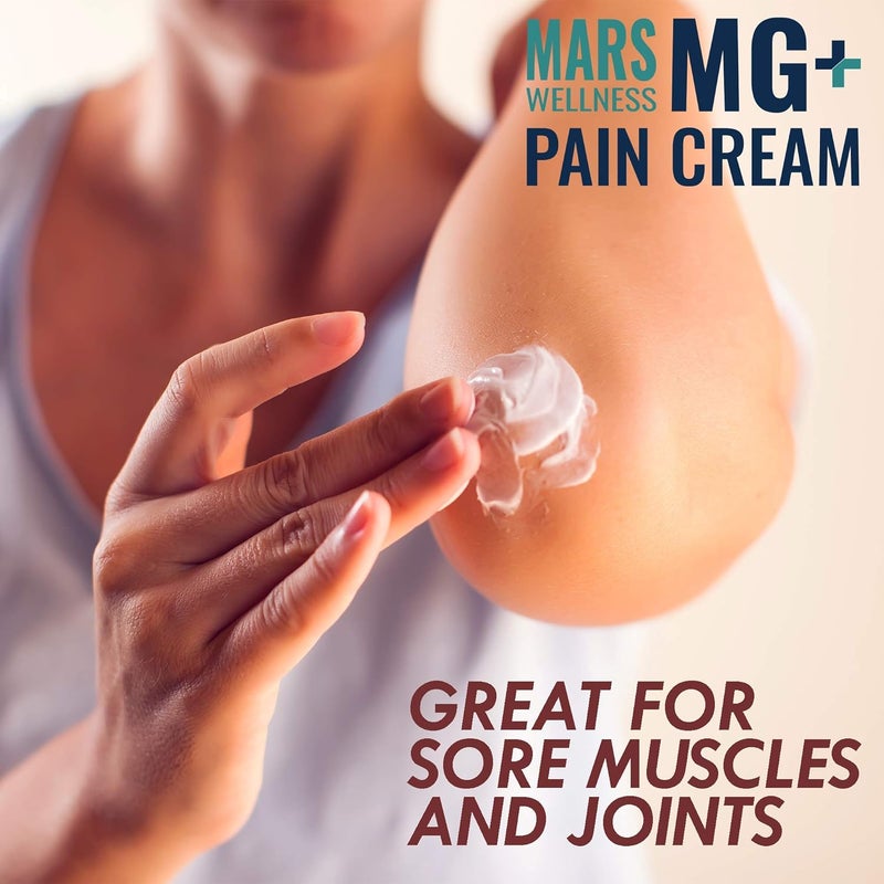 Mars Wellness MG Pain Cream  Extra Strength Magnesium and Arnica Cream  4 OZ Tub  Sore Legs and Joints Leg Cramps Sports and Arthritis Pain Rub  1 Pack - Image 5