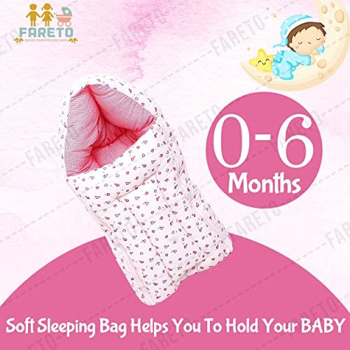 FARETO First Kids Step 3-in-1 Baby Wrapper Sleeping Bag, 0-6 Months, Multicolour - Image 3