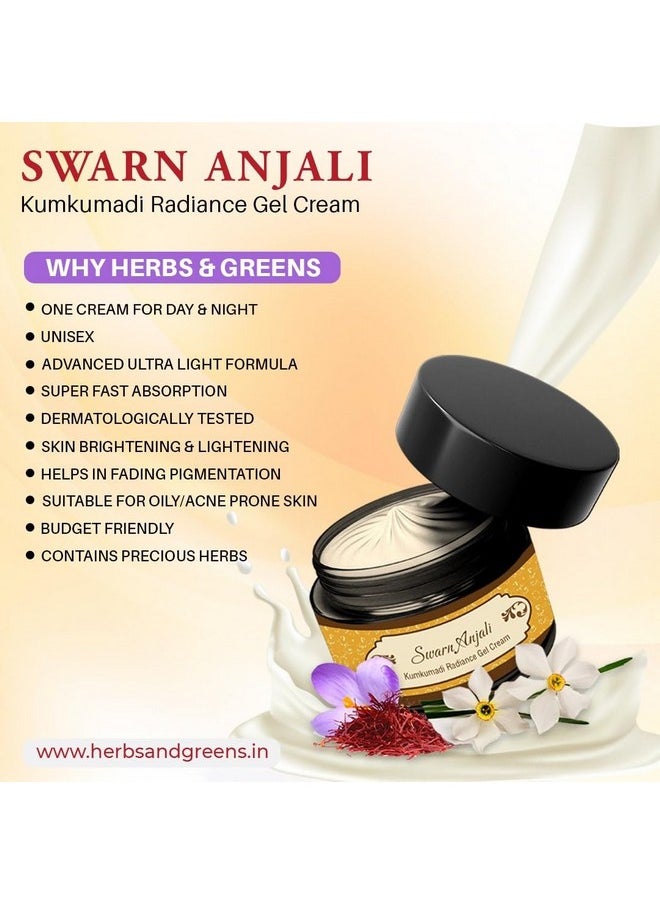 HERBS & GREENS - Ayurvedic Kumkumadi Radiance Moisturising Face Cream | Hydration, Glow & Skin Brightening | Pigmentation & Spots | Anti Aging Day & Night Face Moisturizer For Woman & Men | Oily/Combination & Dry Skin | 50 Gm - Image 1